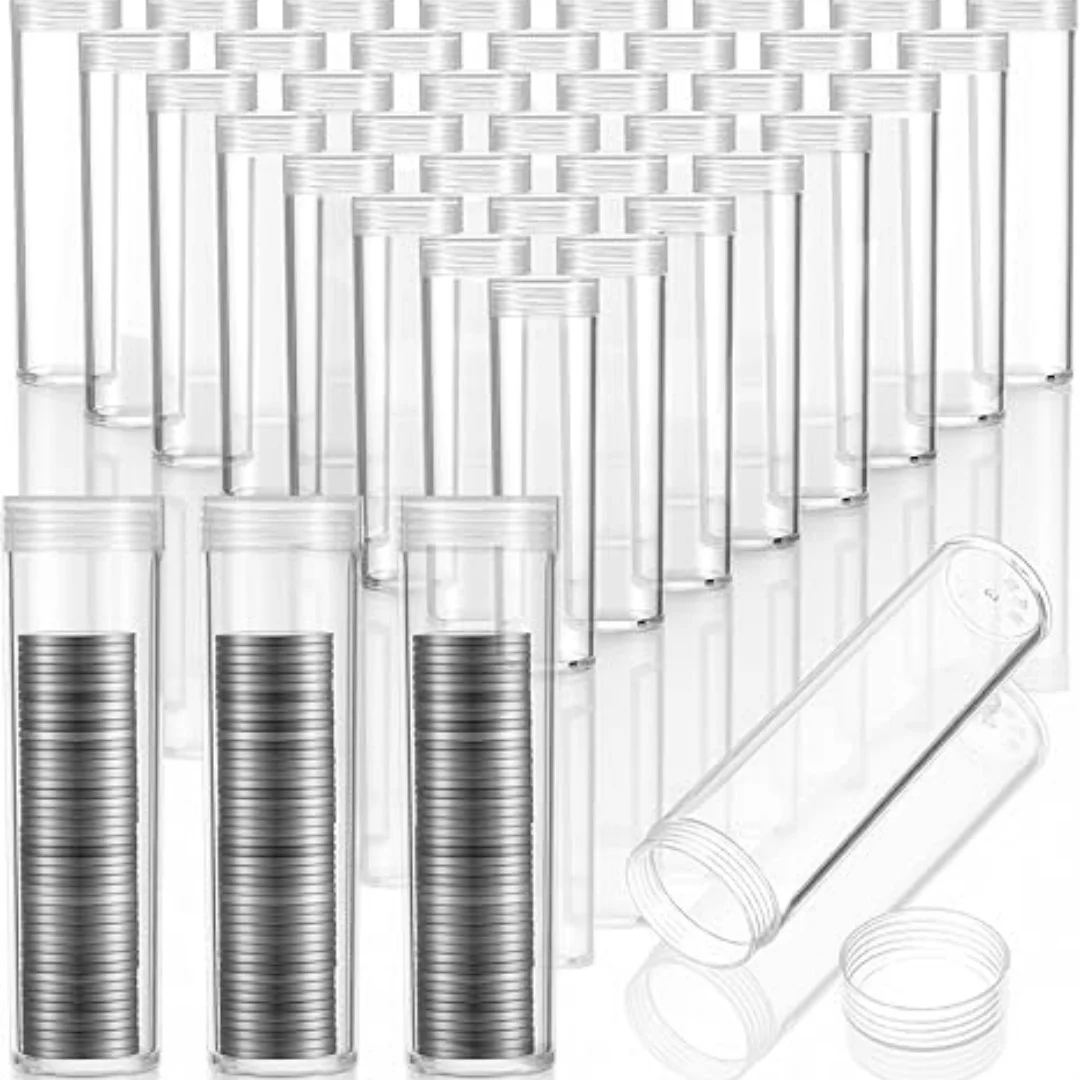 Coin Organizer Precision Fit Coin Storage Tube Coin Capsules Tube Smooth For Organization Home Supermarket