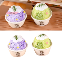 6Pcs Dollhouse Miniature Kitchen Food Toys Set Cute Ice Cream Cone Jam Jars for Kids Home Decor Pretend Play Models
