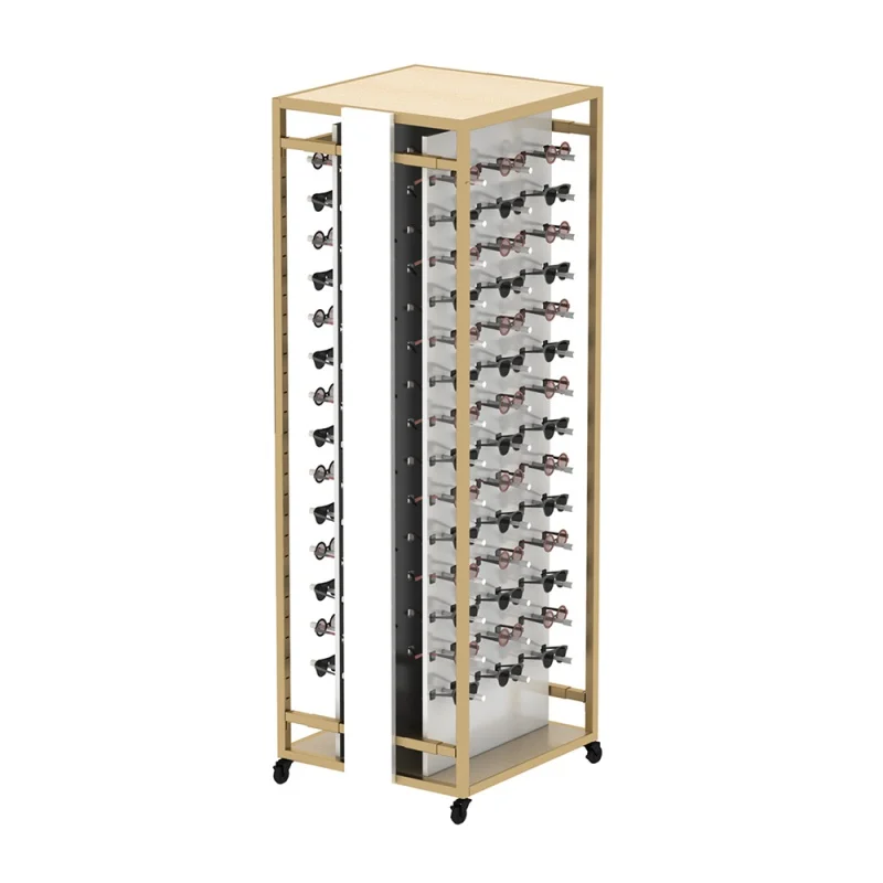 Custom. best 196pcs new eye glass metal slot rotating retail floor stand sunglasses display rack for glasses store