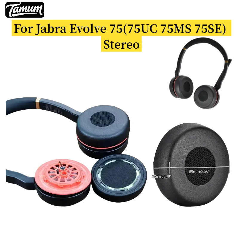 

Replacement pads for Jabra Evolve 75(75UC 75MS 75SE) Stereo Headphones Memory Foam Ear Cushions High Quality Earpads Leather
