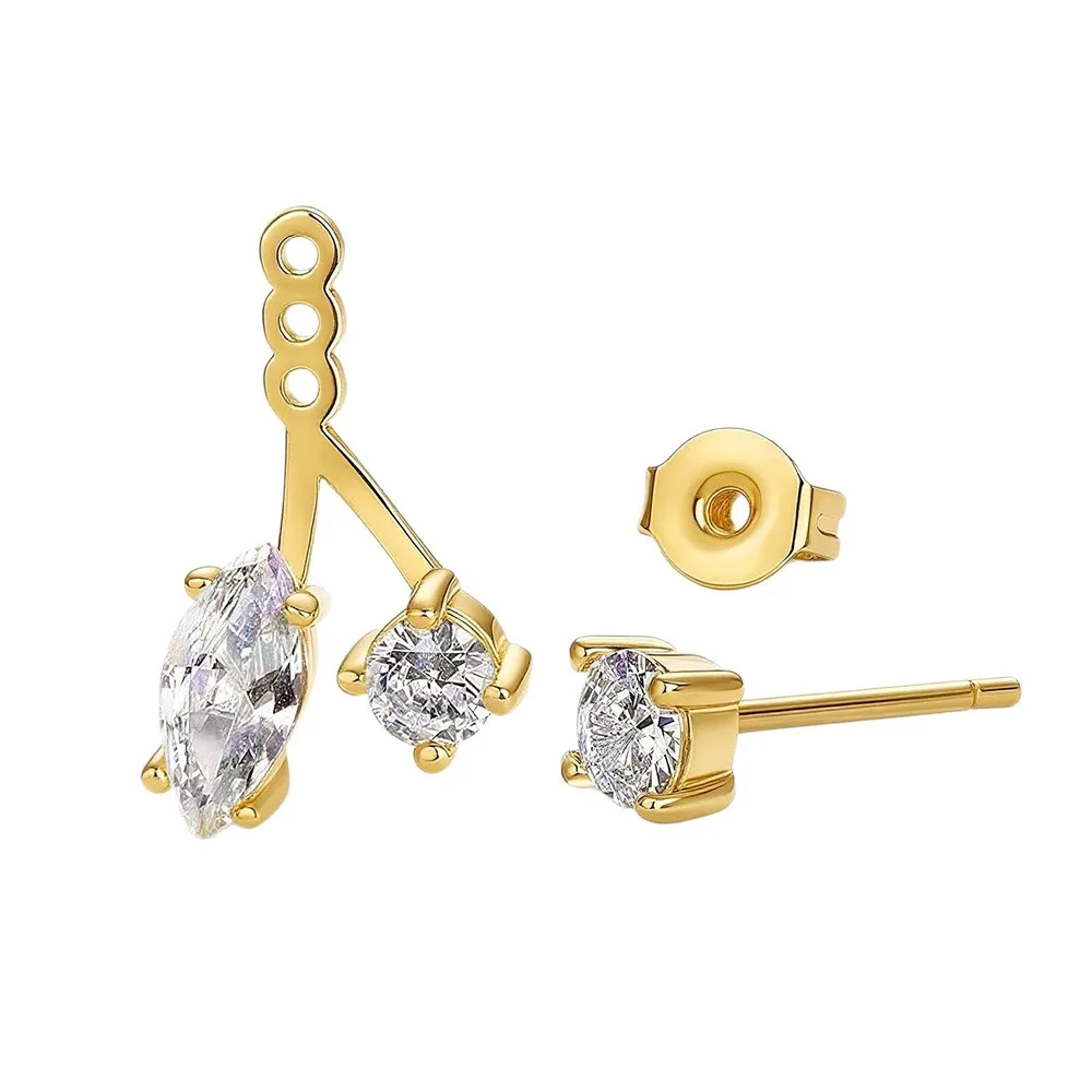 

Stylish S925 Silver Moissanite Irregular Two-Way Women's Earrings – Exquisite Jewelry