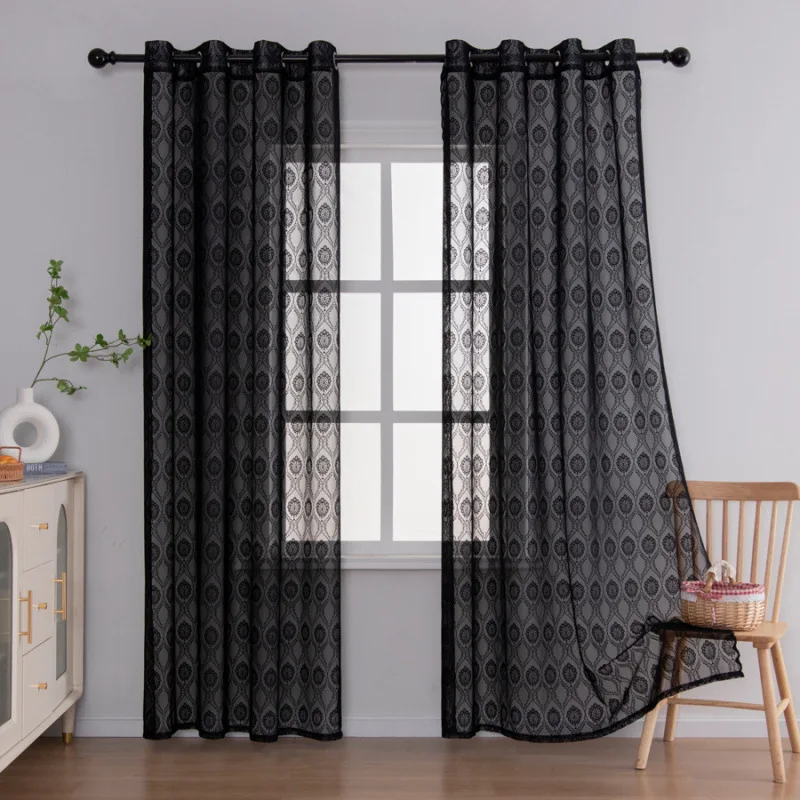 Window screen transparent curtain living room bedroom dining room European and American curtain manufacturers wholesale