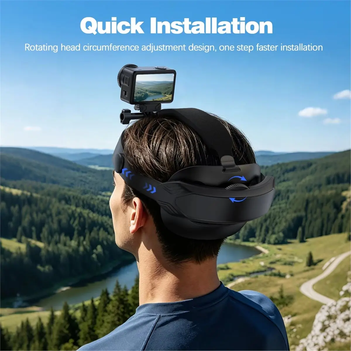 A32I Head Mount Strap Mobile Phone Holder with Phone Clip for Phone Clip for Action Camera 360 Nano