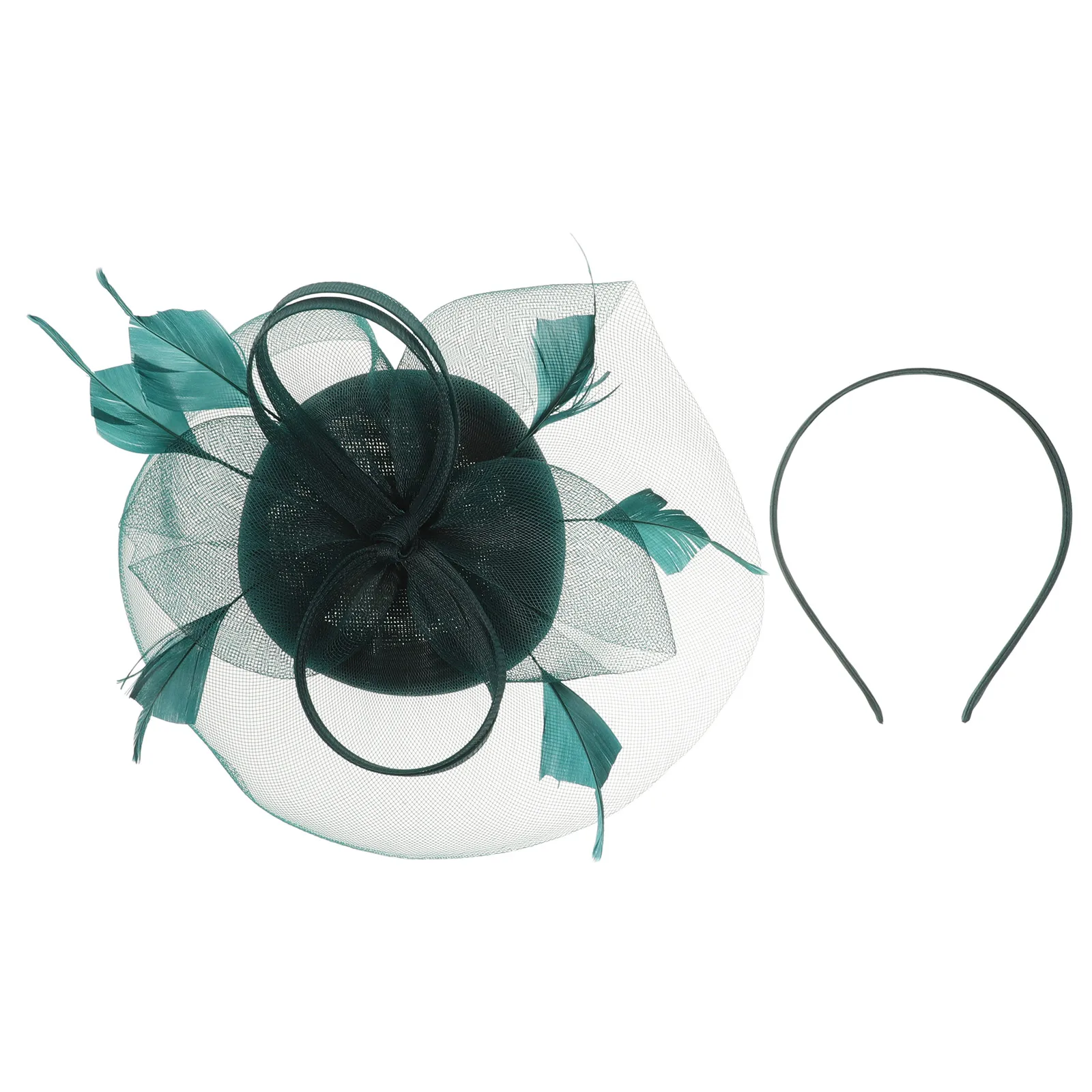 

Hairband Fascinator Hat Women Mesh Plume Headpiece Tea Party Banquet Wedding Gauze Hair Accessories Lightweight Comfortable
