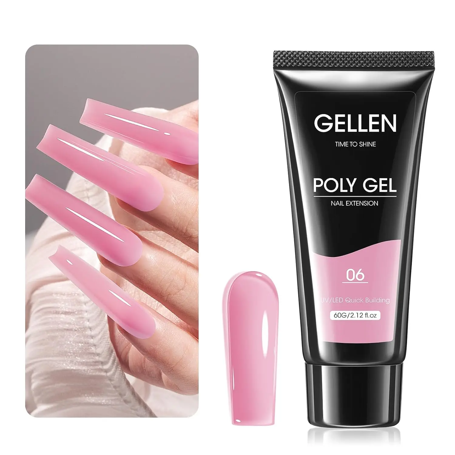 

GELLEN Poly Nail Gel Natural Pink 60g Builder Extension Nails Strengthener Trendy Art Design 3D Nail Molder Beauty Manicure Gift