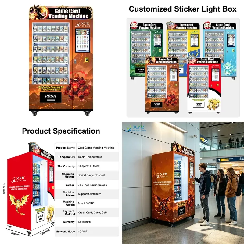 for Xyz Trading Card Vending Machine Supports Blind Box System with Multiple Language