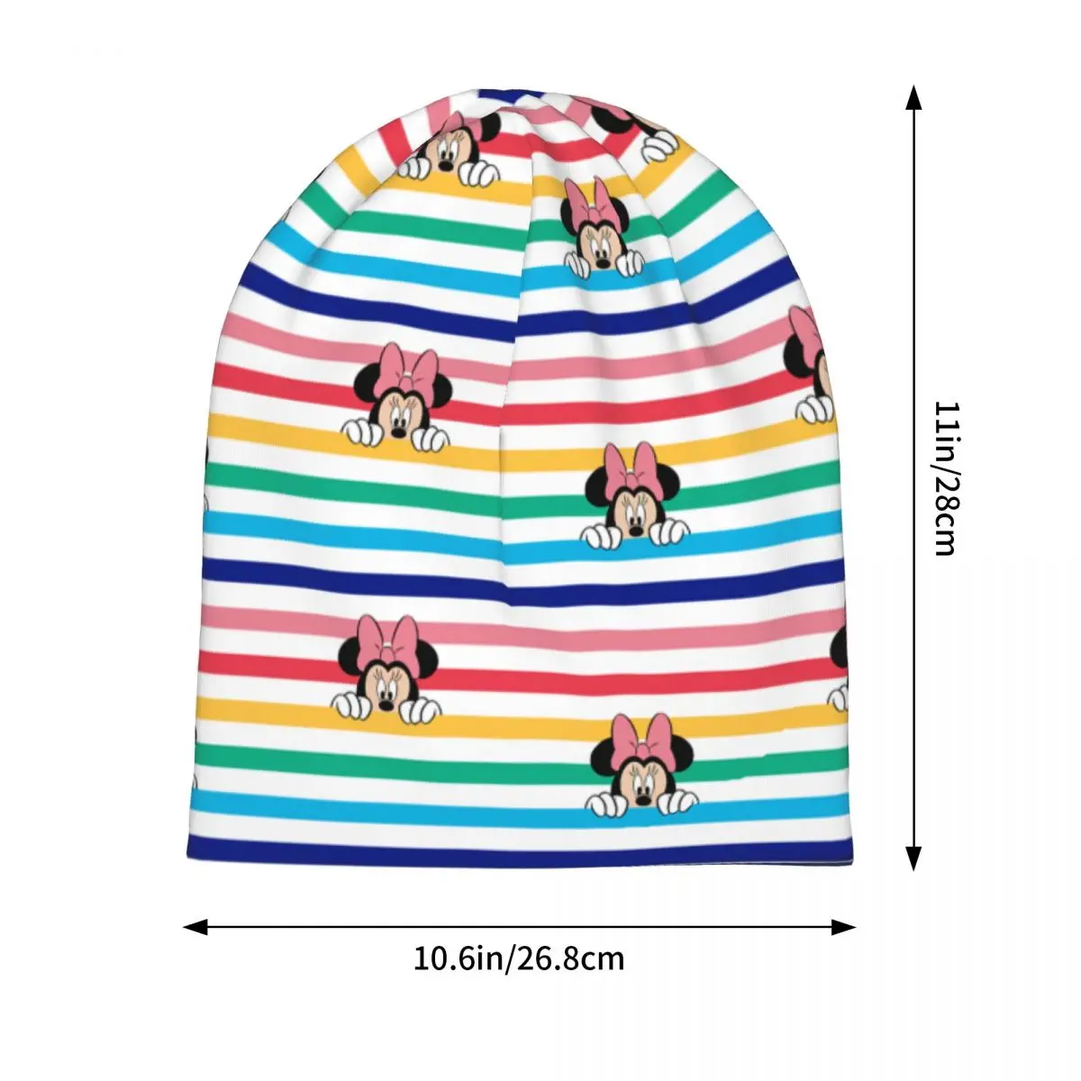 Peekaboo قوس قزح ميني ميكي ماوس نمط قبعات الهيب هوب للجنسين في الهواء الطلق Skullies قبعة صغيرة الربيع الدافئة ذات الاستخدام المزدوج بونيه قبعة