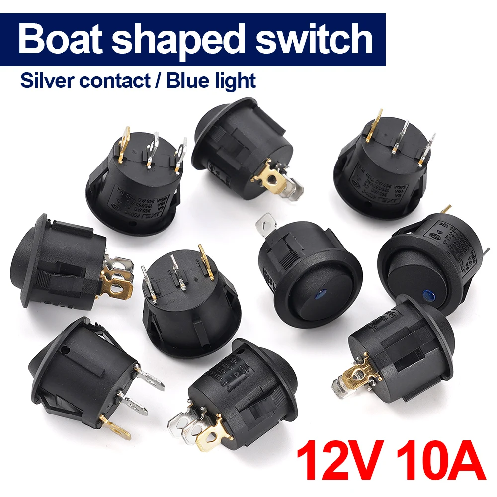 12V LED Lights Toggle Switch Buttons Pushbutton ON/OFF Master Truck Trailer Caravan RV Automotive Car Accessories Universal Blue