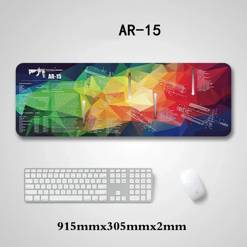 

Mouse Pad Gun Cleaning Mat with Parts Diagram and Instructions Armorers Bench Mat Repair Build Tool for Glock M9 1911 AR15 AK47