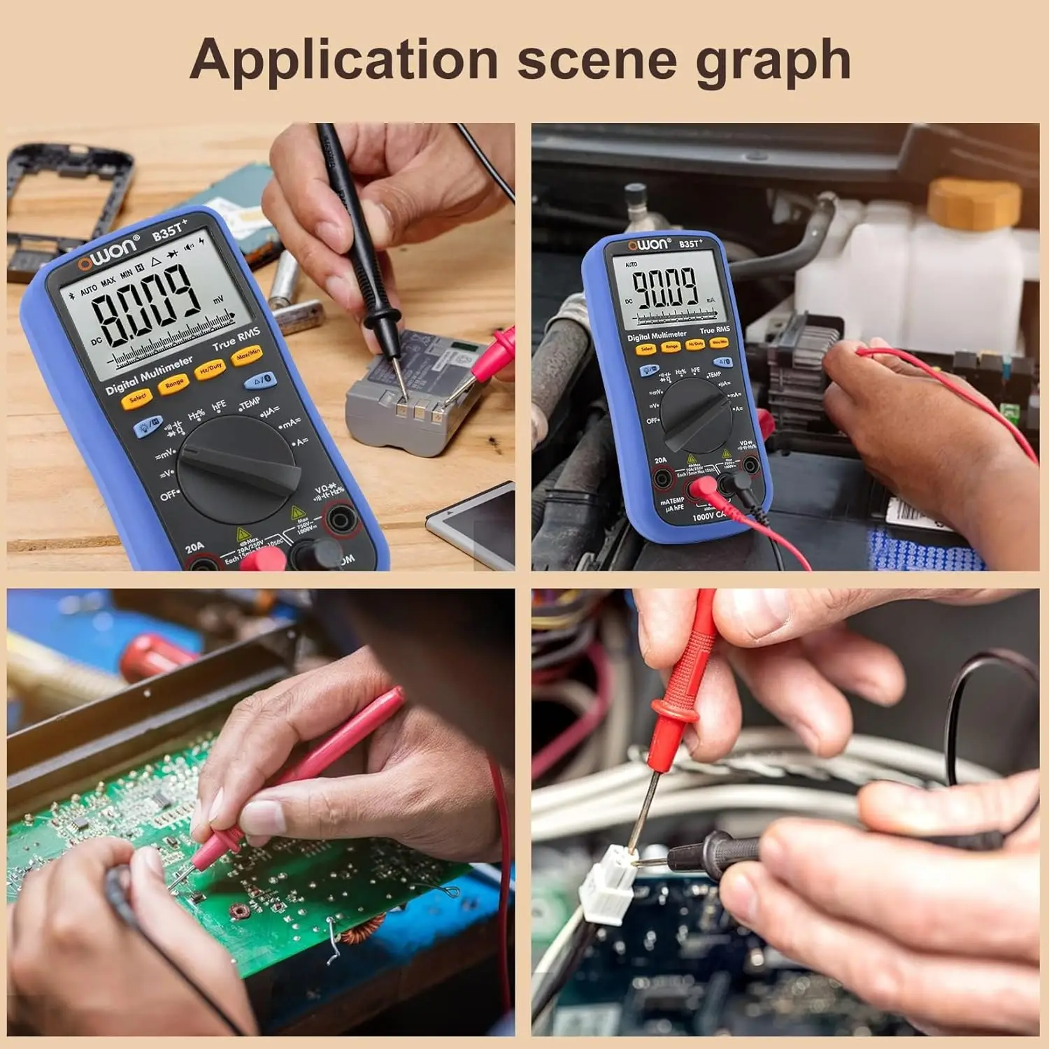 B35T+ Bluetooth Multimeter 6000 Count True RMS with App & Data Logging