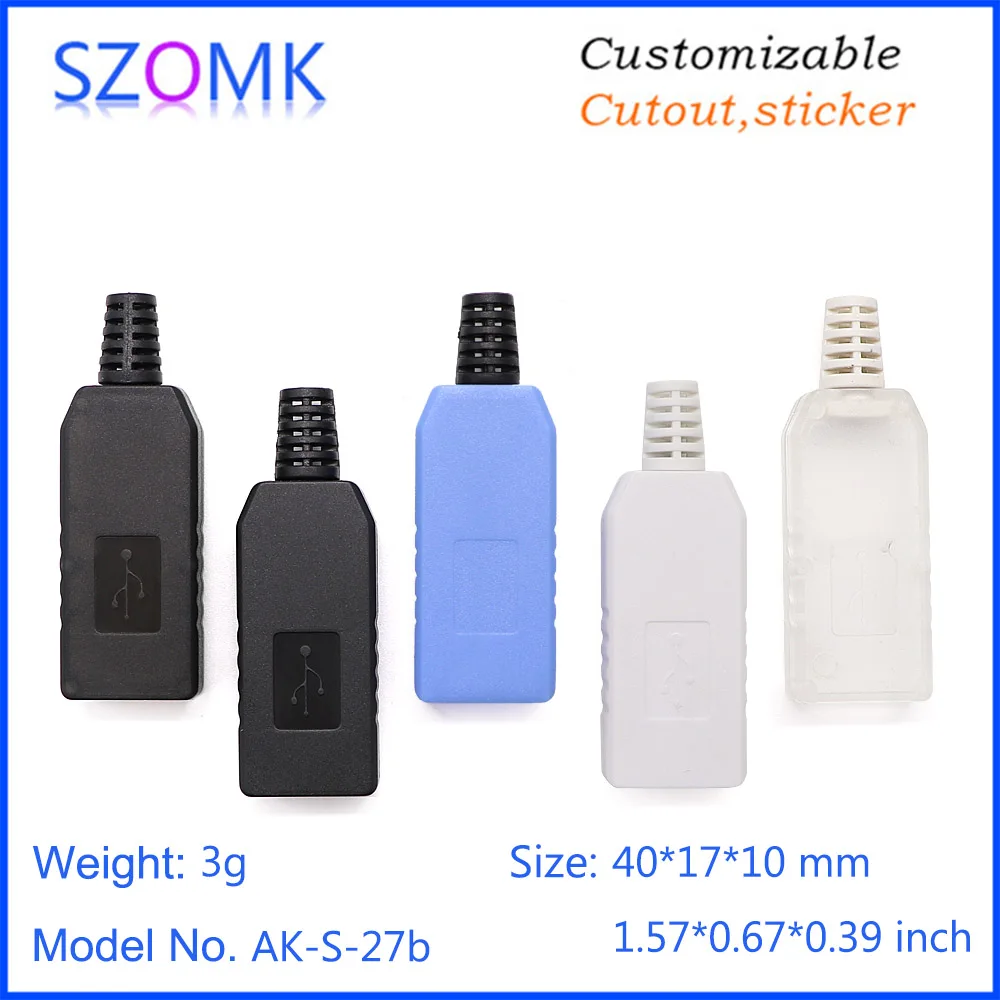 10Pcs 40*17*10mm DIY Electronic Plastic Housing Switch Box Hot Sales USB Stick Plastic Electronics Enclosure ABS Project Case