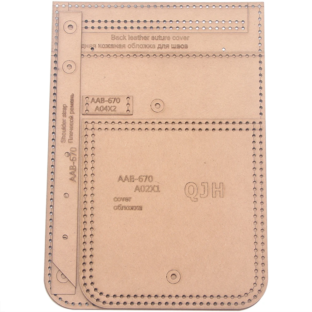 DIY Handmade Leather Craft Kraft Paper Cardboard Template Acrylic Large Capacity Mobile Phone Bag Design Layout Drawing