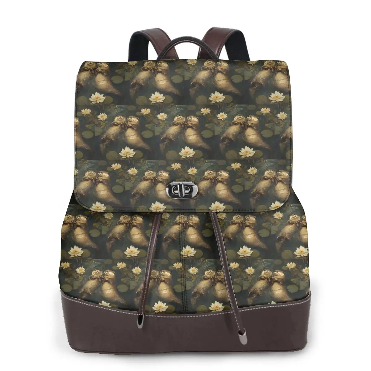 otters-and-blossom-is-in-the-water-bookbag-school-student-bags-hiking-travel-daypack-for-women-fashion-derma-backpack