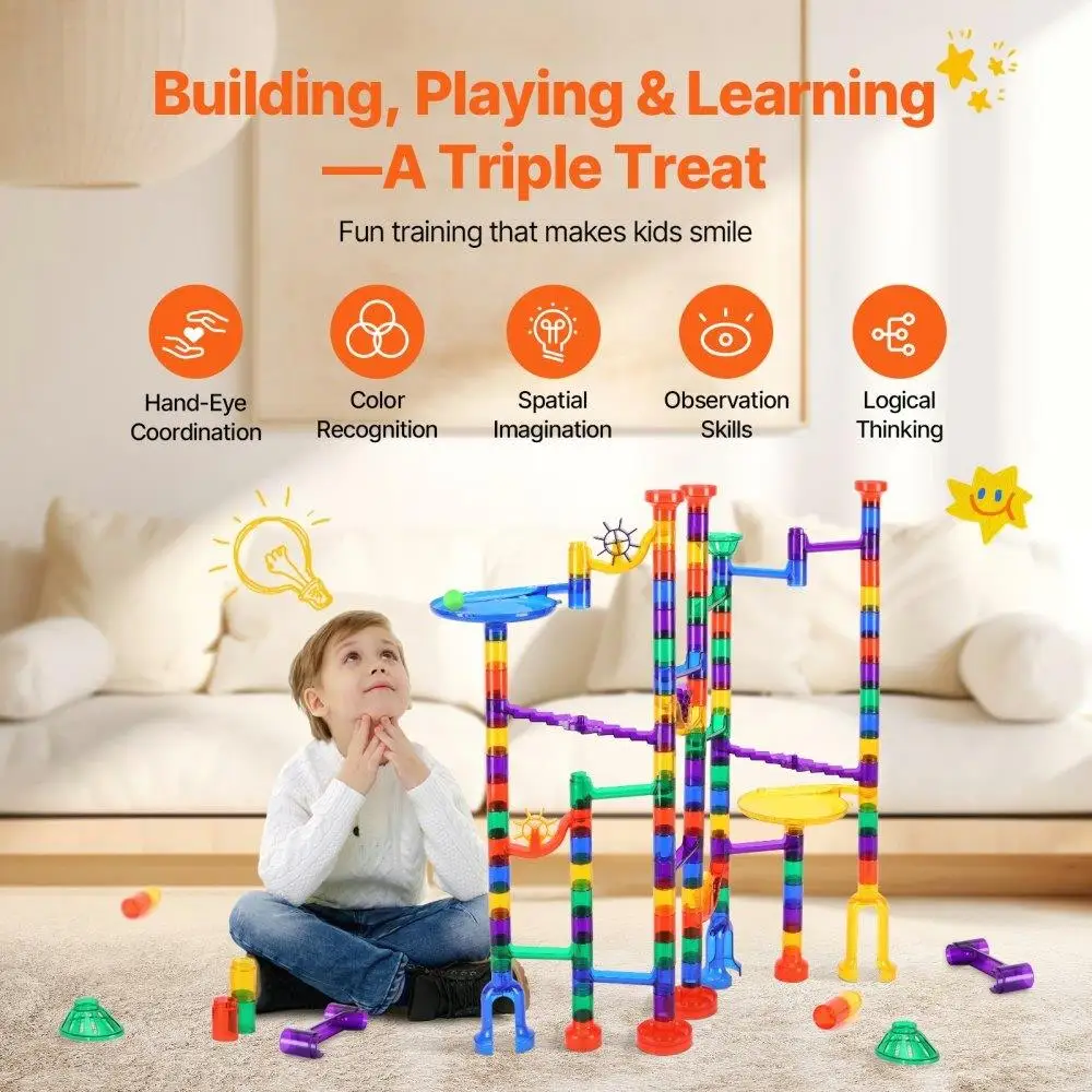 150 Piece Marble Run Building Set Educational STEM Learning Toy For kids Gift