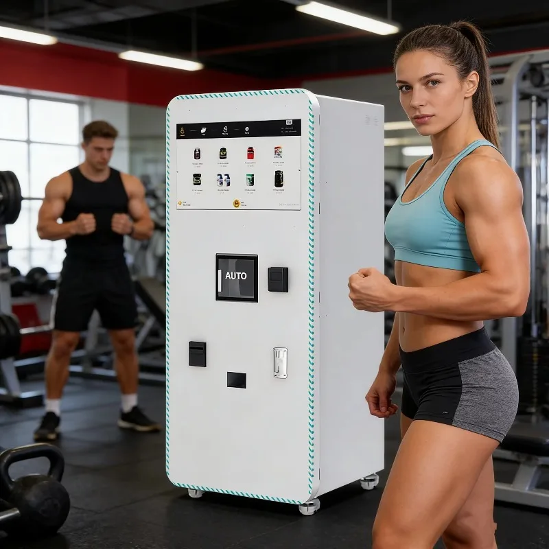 Custom Gym Protein Powder Vending Machine Self-Service Outdoor Touchscreen Protein Shake Energy Hot Cold Drinks Vending Machine