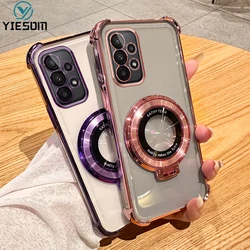 Magnetic Stand Clear Shockproof Phone Case for Samsung Galaxy A73 A53 A33 5G A23 A13 A32 A52 A52S A51 A12 A22 4G Silicone Cover