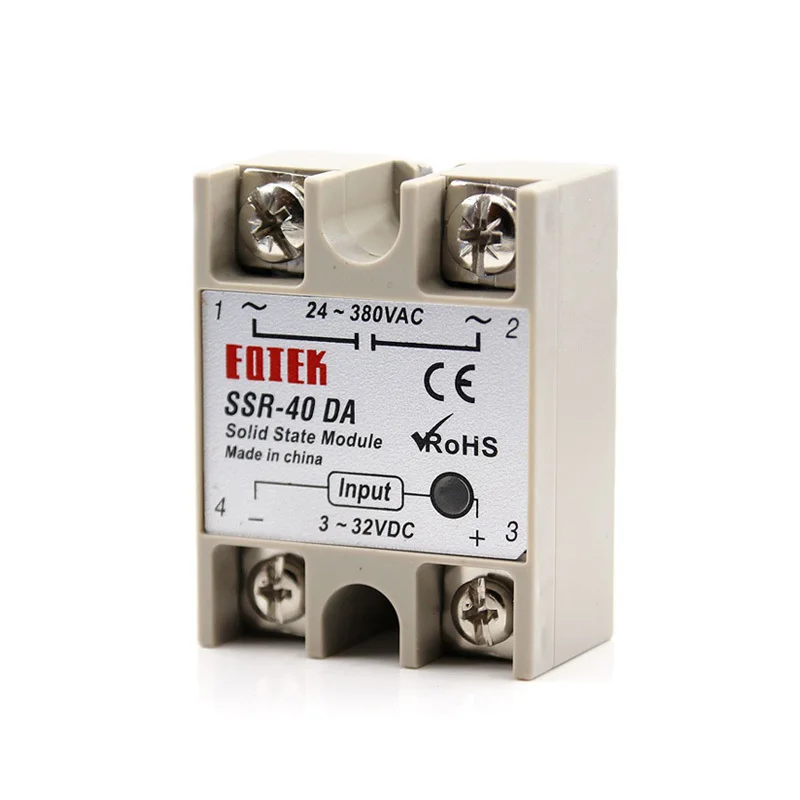 Single Phase Solid State Relay SSR 10-40DA DC Control AC 3-32V Inpu 24-380V 10-40AA Output AC Control AC High Quality Relay Base