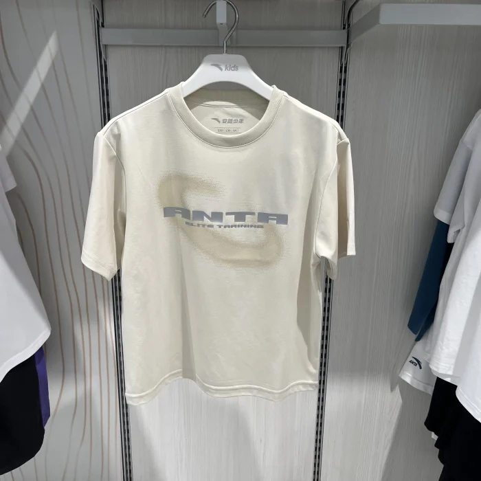 kids-knitted-short-sleeve-t-shirt-spring-2026-casual-training-series-cotton-100-breathable-round-neck-color-block-boys