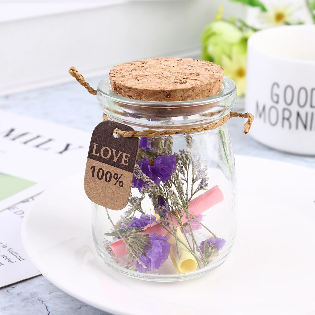 

Vase Large Wish DIY Flower Flower Vase Wish Bottle Glass Jar Message Glass Bottle With Cork Container