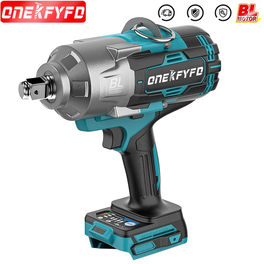 ONEKFYFD 2100N.M High Torque Brushless Electric Impact Wrench Rechargeable 3/4\