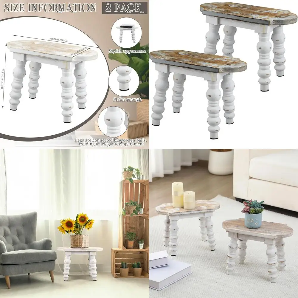 

Винтажная деревянная подставка для ног в стиле фермерского дома - Декоративная подставка для растений для украшения интерьера