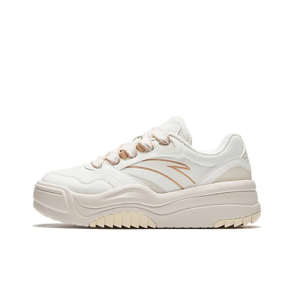 Anta Wave Shoe 2 Breathable Height Increasing Low top Skateboard Shoes Women's White 922438016-1