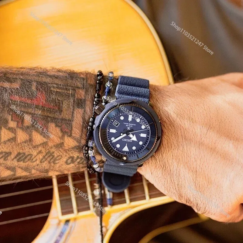 ساعة يد ميكانيكية من SEIKO-Men مع حزام سيليكون ، قرص مضيء ، تقويم ، موضة ، أصلي ، تخفيضات كبيرة ، SNE537