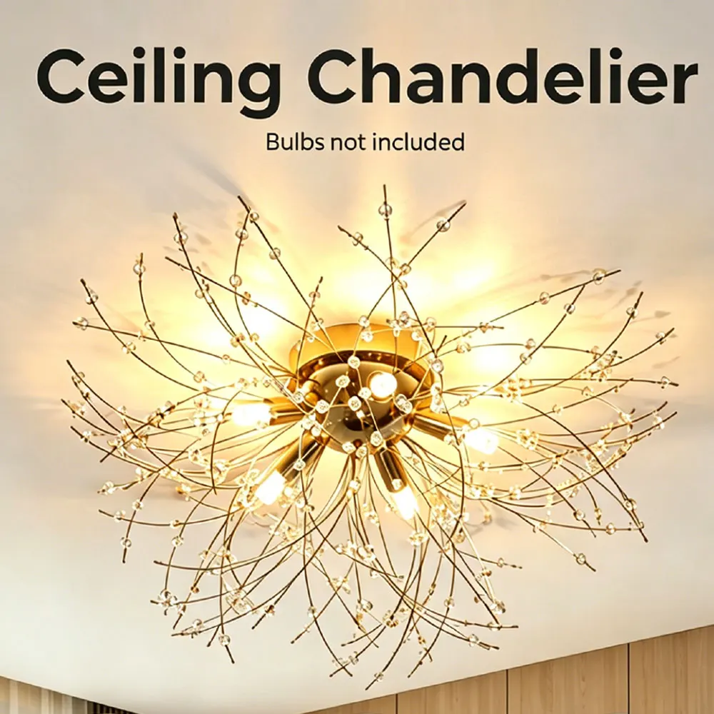 Modern Dandelion Crystal Ceiling Light no G9 bulb Nordic LED Chandelier Fireball Ceiling Lamp Living Room Dining Room 110-265V