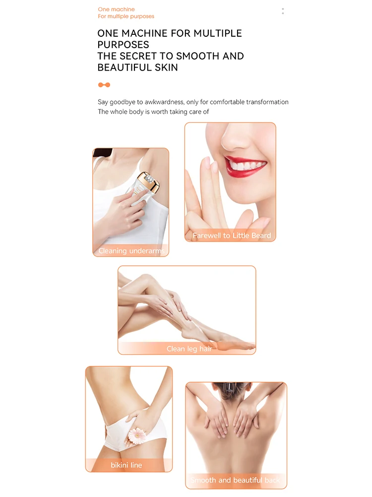 KEMEI Km-7102 3 في 1 إزالة شعر الجسم للنساء ماكينة حلاقة كهربائية لاسلكية قابلة لإعادة الشحن عبر USB للنساء ماكينة إزالة الشعر