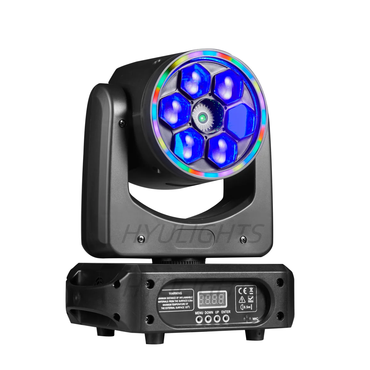 mini bee led moving head beam laser e efeito halo stage dj green star effect lights 6x15w 3in 1 01