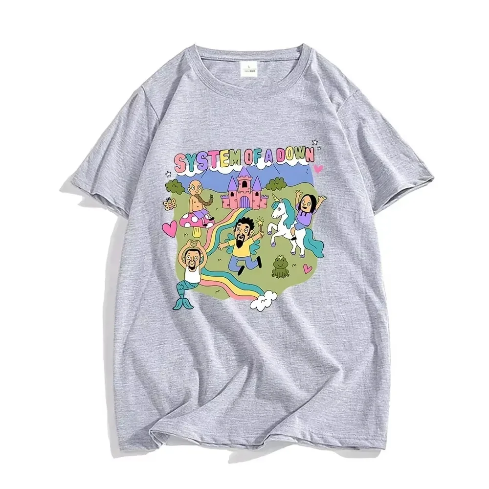 

System of A Down Band T-shirt100% Cotton High Quality Soft Tee-shirt Mens Cartoon Graphic Tshirt Male Rock Music Streetwear Tees