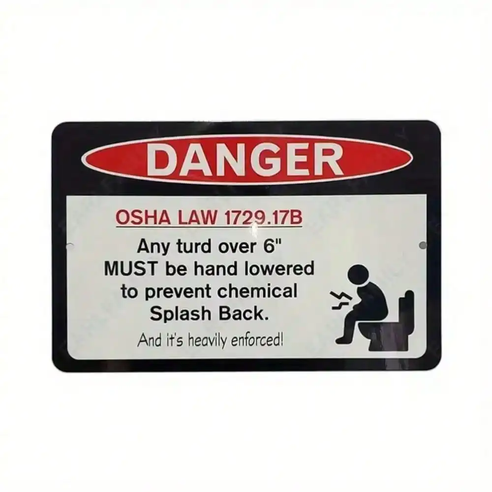 Funny OSHA Turd Must Be Lowered Vinyl Decal 5.1 Inch Humorous Sticker for Car Laptop
