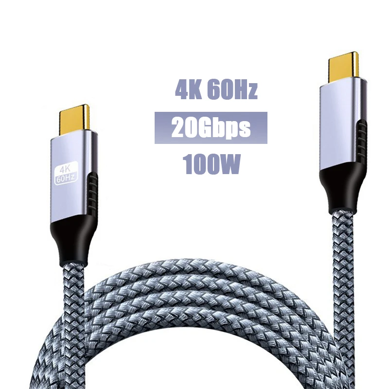 USB 3.1 Gen2 20Gbps Thunderbolt USB C Cable for MacBook Air Pro Data Sync 100W PD 5A Charging 8K@60Hz USB-C Cables for Mac Mini