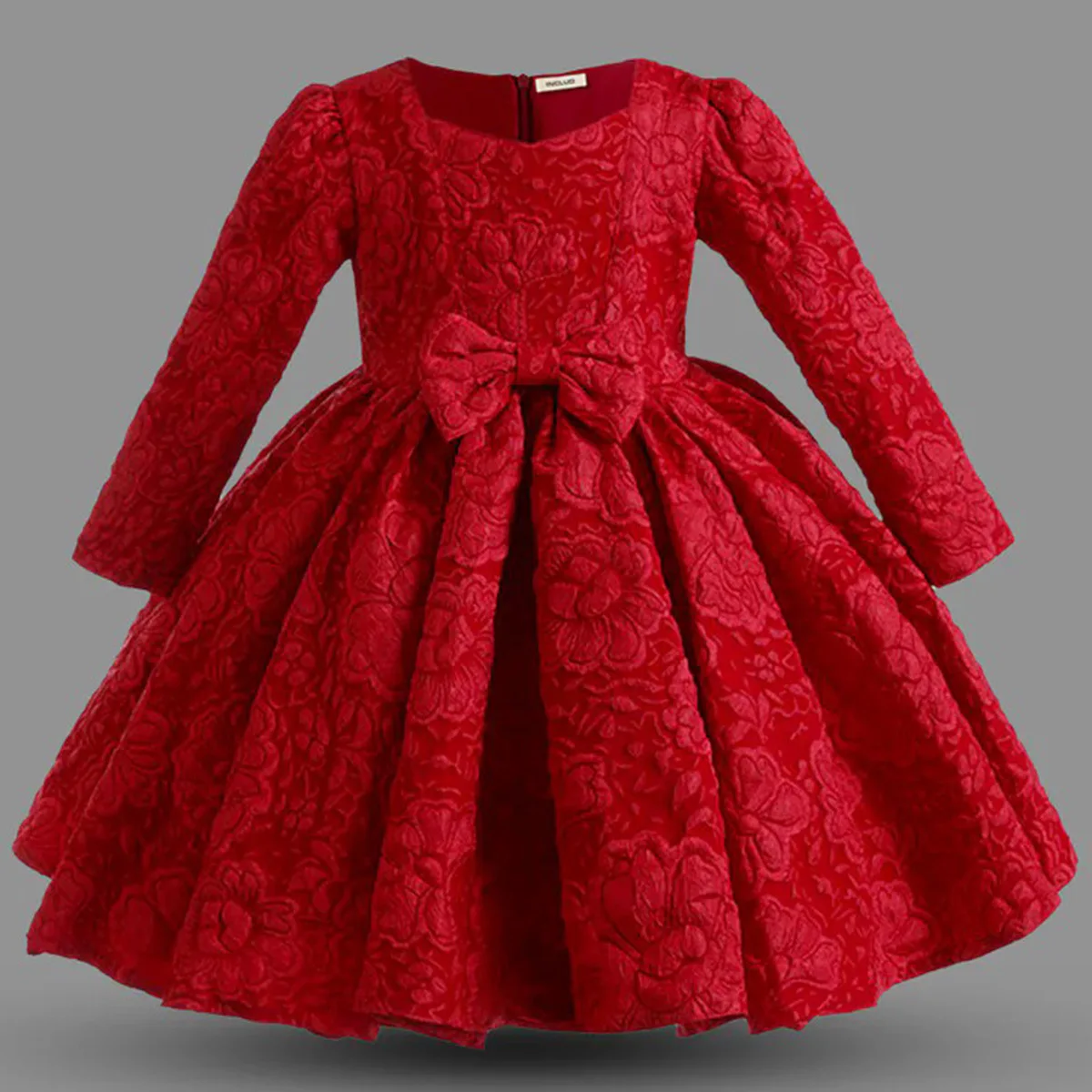 

Платье для маленьких девочек с длинными рукавами, детские красные зимние платья, рождественское бальное платье, детская розовая одежда принцессы