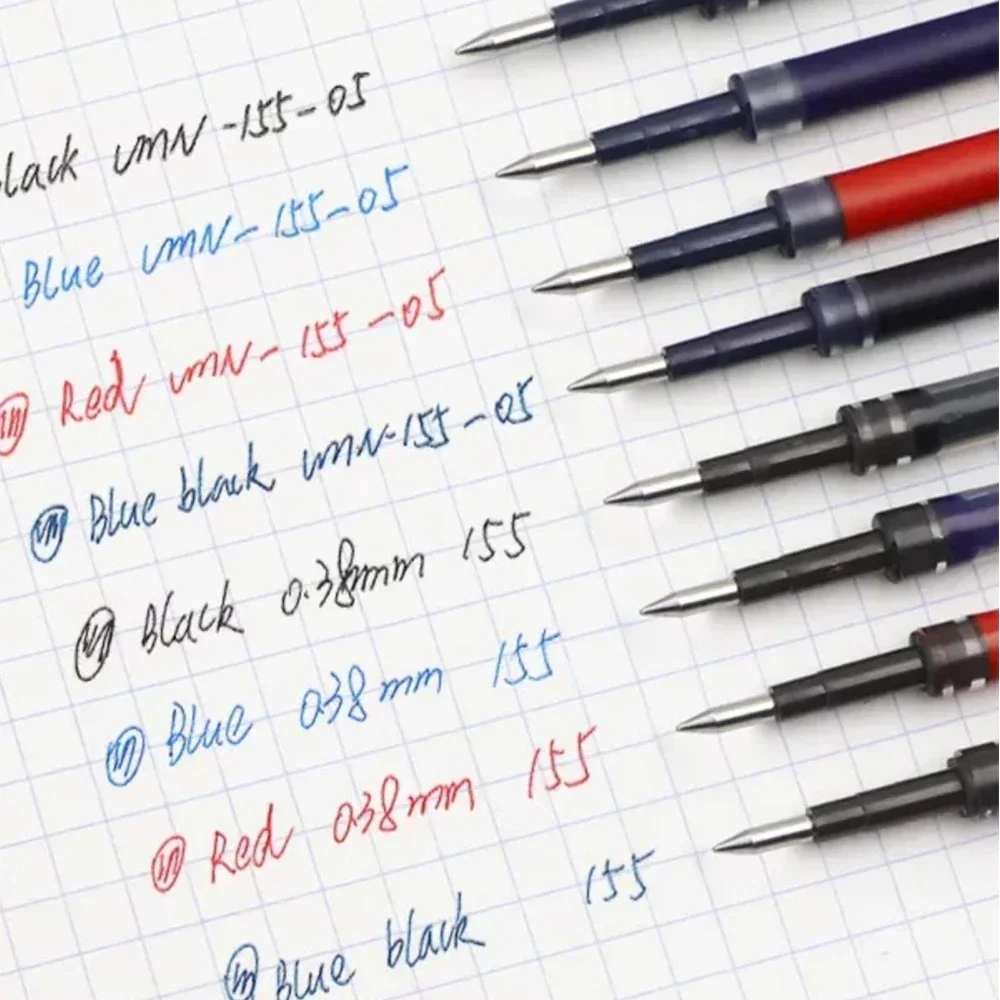 12 Pcs Japan UNI UMR-83/85N (for UMN-138/UMN-155) 0.38mm/0.5mm Black Red Blue Pens for Office Accessories School Acsesories