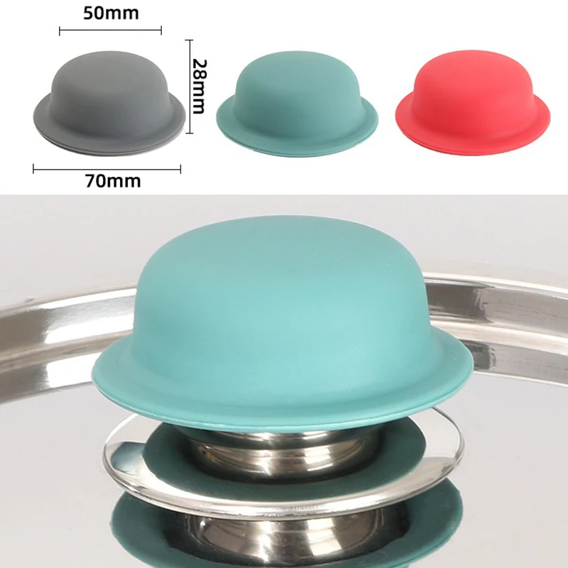 1/2Pcs Heat Resistant Pot Pan Lids Hat Cookware Universal Kitchen Silicone Knob Lifting Handle Cover Home Water Bottle Lids view 4