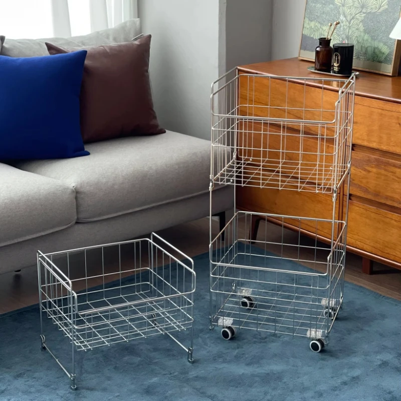 

304 stainless steel multi-layer removable removable large-capacity laundry basket and laundry cart