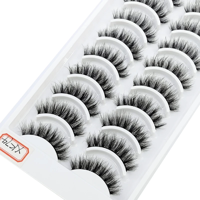 NEU 10 Paar Flauschige Künstliche Nerz-Wimpern Natürliche Lange Falsche Wimpernverlängerung Handgefertigte Volumen 3D Wimpern Make-up Faux Cils Cilios – Detail 12