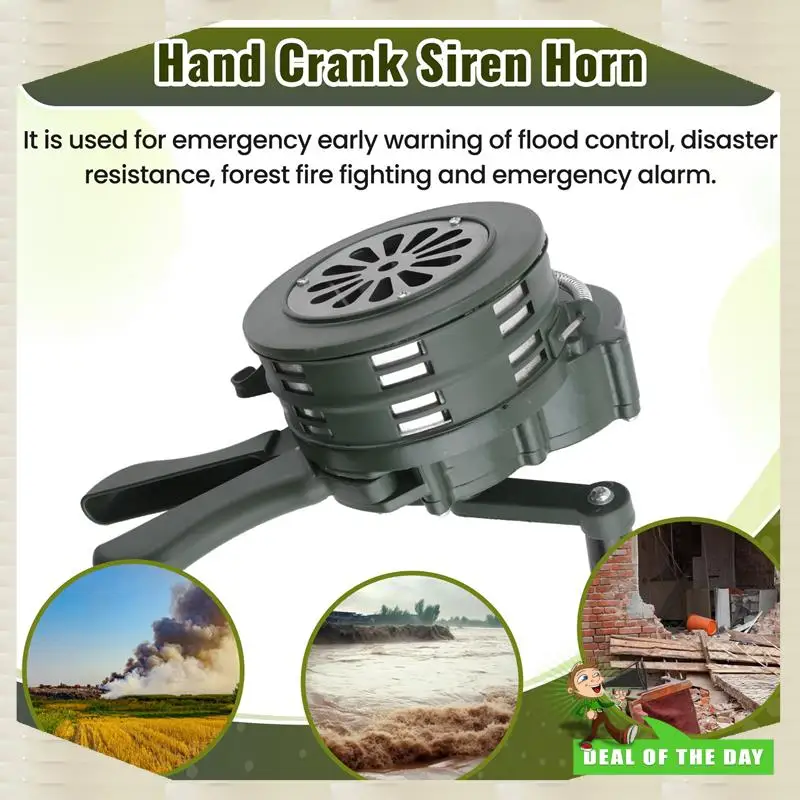 24 時間配達緊急ハンドクランクサイレンホーン 110DB 手動操作警告学校ショッピング火災空襲安全警報システム