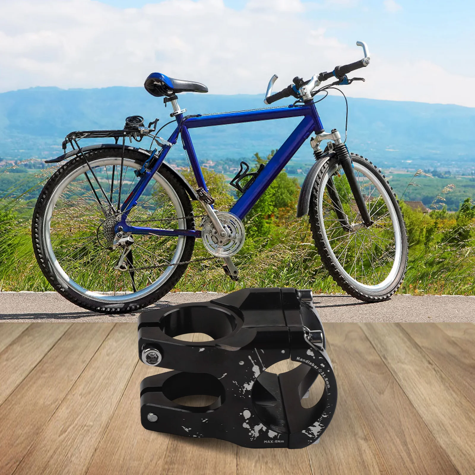 Vorbau aus 6061-Aluminium, 31,8 mm, Fahrradvorbau, Lenkerklemme aus schwarzer Aluminiumlegierung, bunte Dekoration, 31,8 mm Lenkerpassung