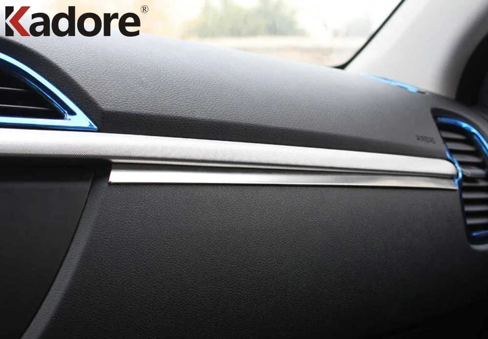 Car Center Console Dashboard Panel Cover Trim For Kia Rio 4 X-line 2018 2019 Stainless Steel Interior Mouldings Accessories