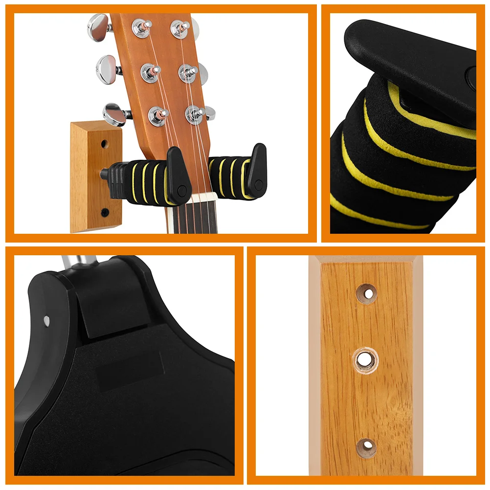 

Guitar Hook Wall Mount Holder Hanger Hangers Ukulele Hooks for Holders Solid Wood
