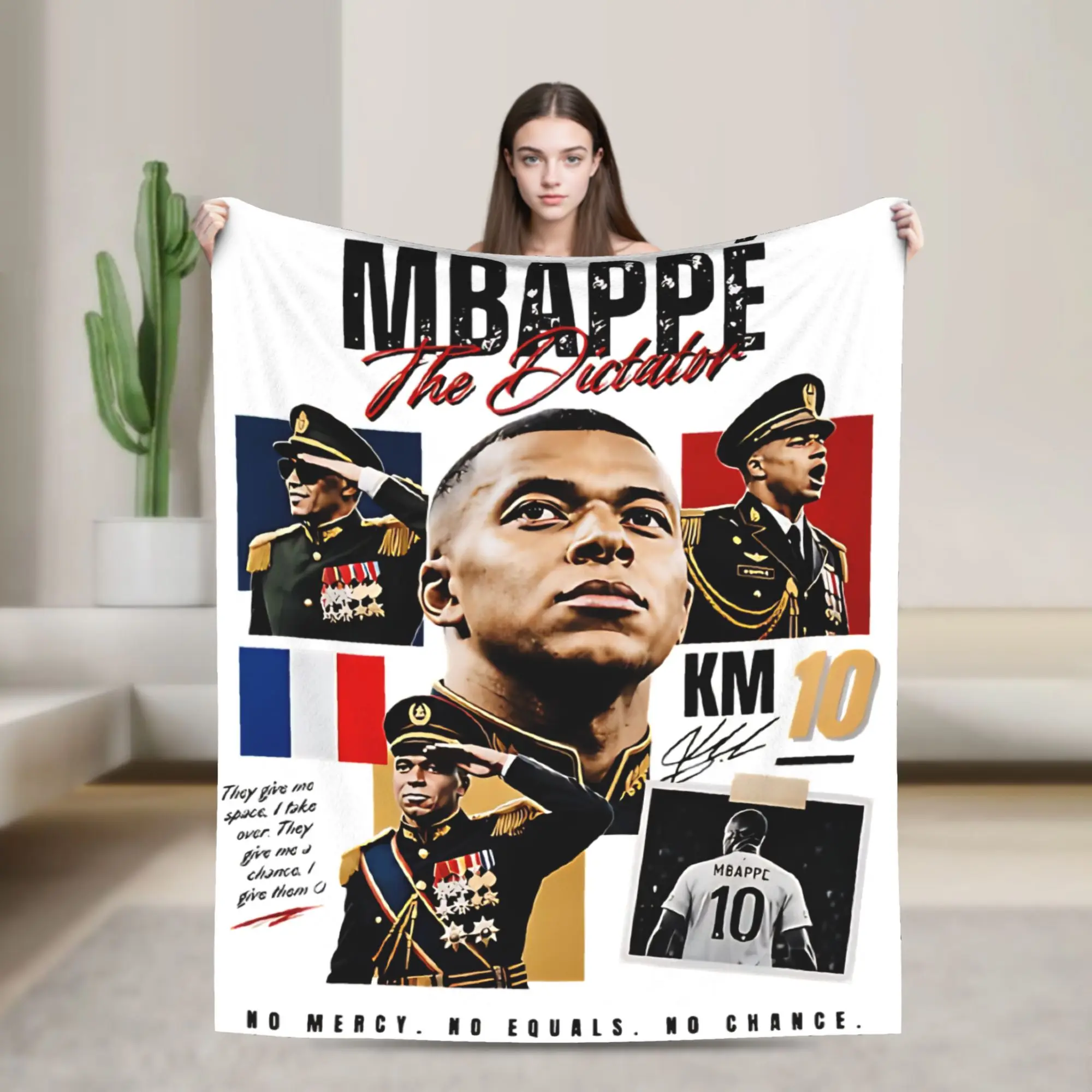 Pipini Dictator Kylians Mbappes Football Blanket Fleece  Soft Throw Blankets for Airplane Travel Bedroom Quilt