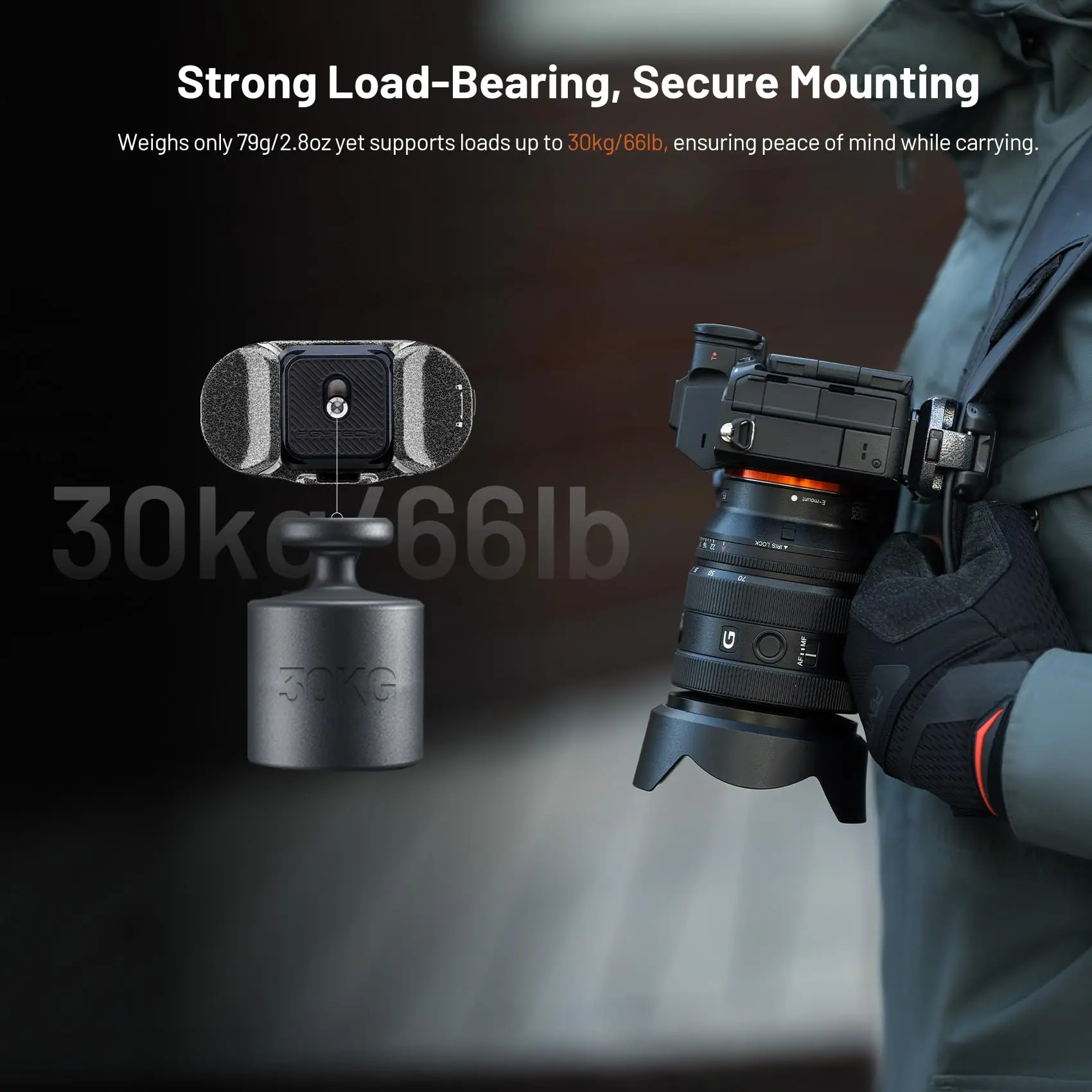 مشبك كاميرا PGYTECH Beetle V2 (مشبك فقط)، مشبك حقيبة ظهر سريع التحرير، متوافق مع Arca-Swiss، نظام SnapLock