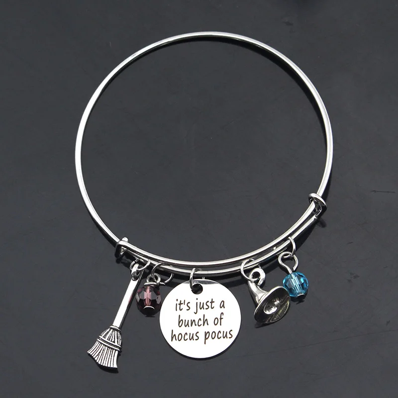 Popular Western Movie Hocus Pocus Charm Bracelets Adjustable Around High Quality Trendy Cosplay Jewelry Metal for Women Gifts