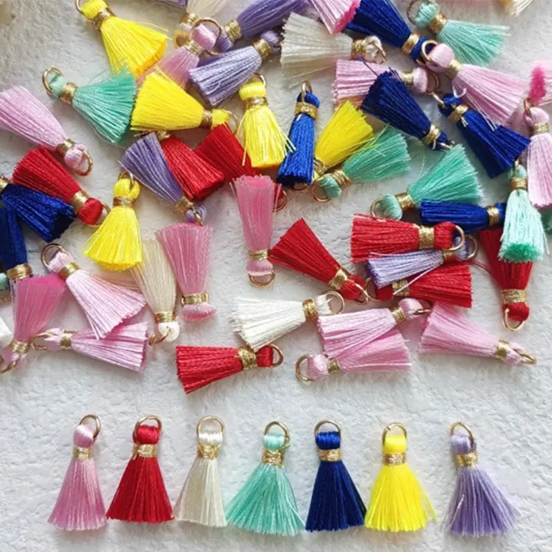 50-500Pcs 3CM Multi-Color Mini Tassels Tiny Craft Silk Tassel for Earring Jewelry Making Keychain Tassel Handmade DIY Tassels