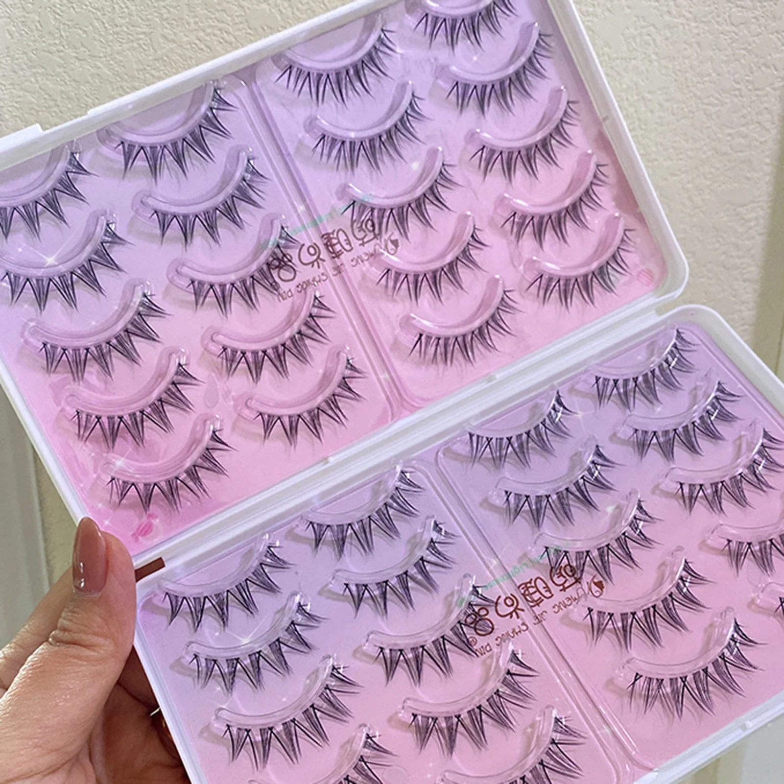 40PCS Anime Manga False Eyelashes Set Korean Style Full Strip Lashes Kit for Natural Dramatic Eye Makeup