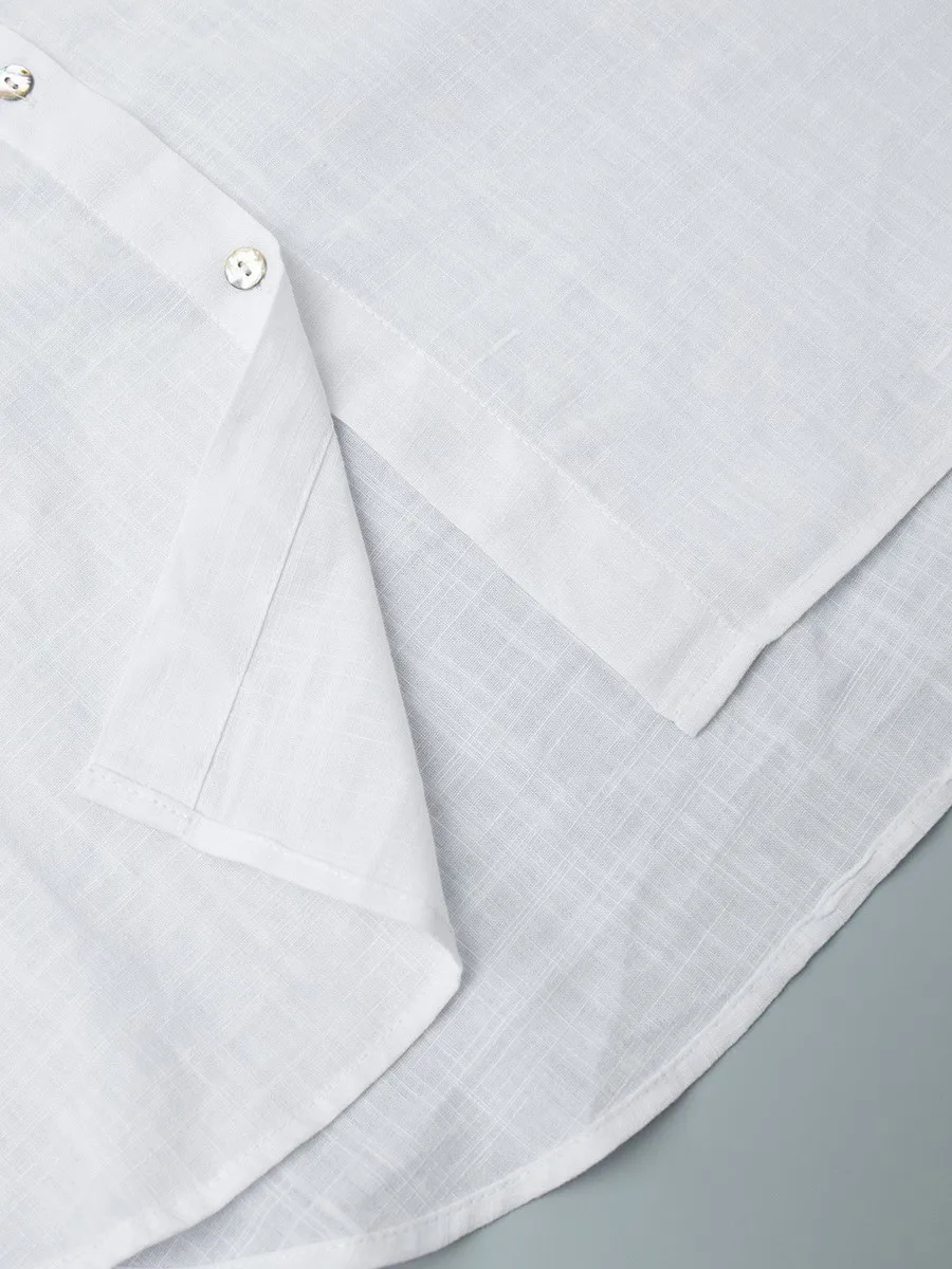 Coton blanc à manches longues Blouse femmes été nouveau col rabattu simple boutonnage Chic Blouses Simple décontracté mode chemise hauts