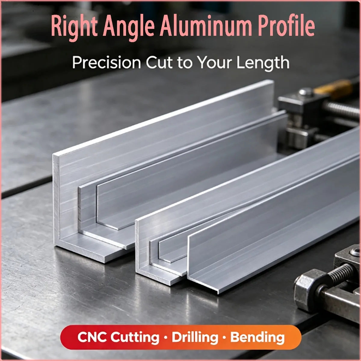 6063 L‑Shape Right Angle Aluminum Profile 10x10‑200x100mm Equal & Unequal Sizes for Frame Bracket Edging Construction Hardware