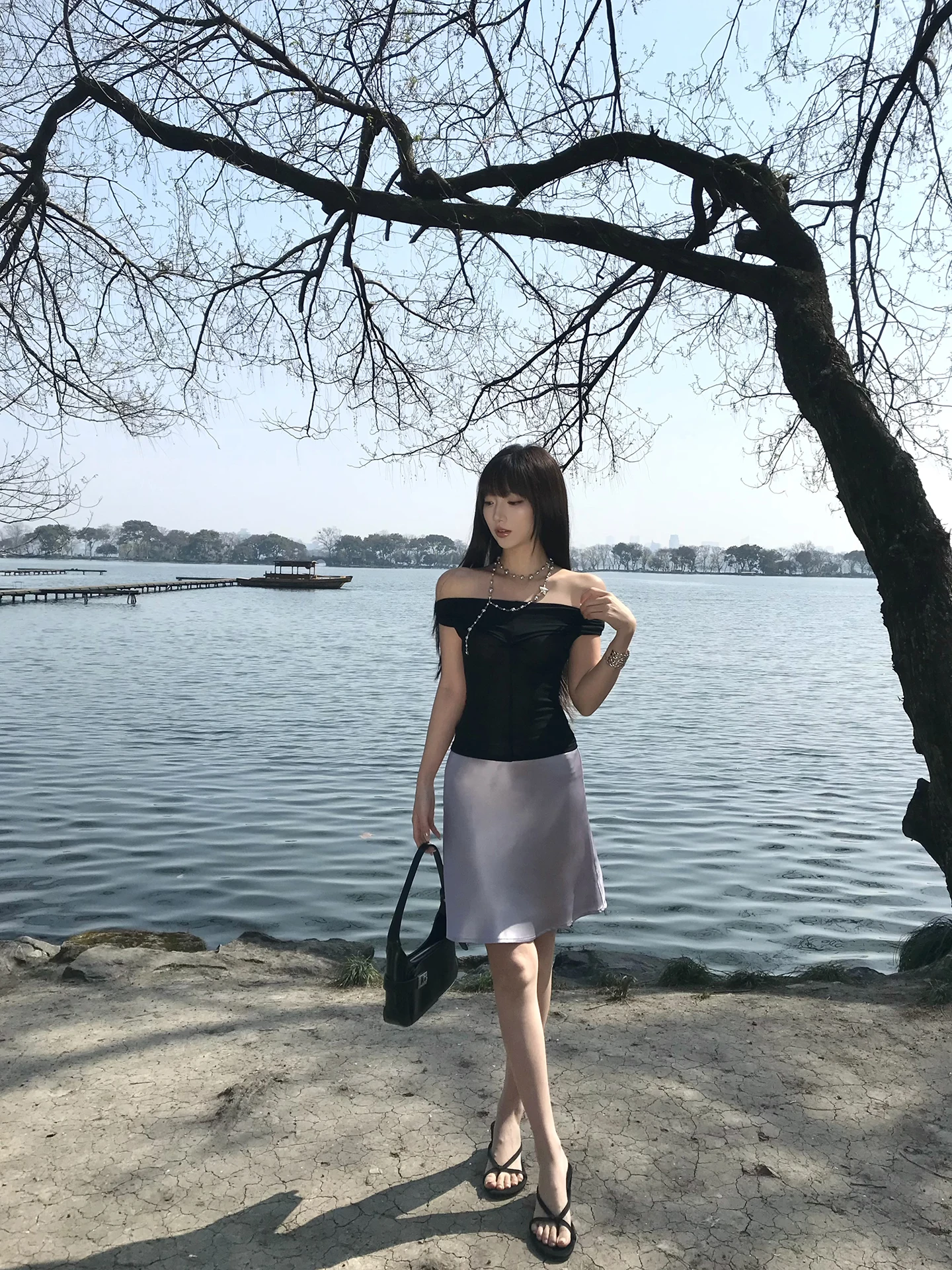 

Elegant Satin Fish Tail Short Skirt for Women Purple Summer Fashionable Midi Skirt Slim Fit mid Waist Silk Material